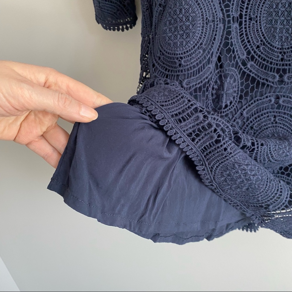 BA&SH Navy Crocheted Dress - Picture 5 of 5